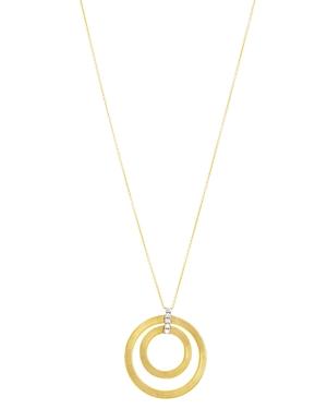 Marco Bicego 18k White & Yellow Gold Masai Diamond Double Circle Pendant Necklace, 31.5l