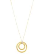 Marco Bicego 18k White & Yellow Gold Masai Diamond Double Circle Pendant Necklace, 31.5l