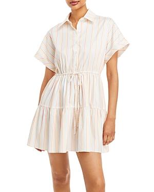 Aqua Multi Stripe Drawstring Shirt Dress - 100% Exclusive