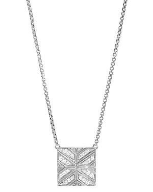 John Hardy Sterling Silver Modern Chain Diamond Square Pendant Necklace, 16