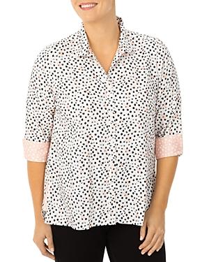 Foxcroft Plus Modern Dots Cotton Shirt