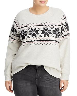 Marc New York Plus Cozy Fleece Fair Isle Graphic Sweatshirt