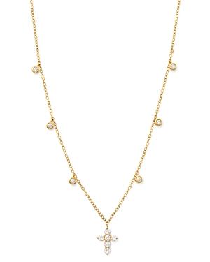 Bloomingdale's Diamond Cross Pendnat Necklace In 14k Yellow Gold, 0.50 Ct. T.w. - 100% Exclusive
