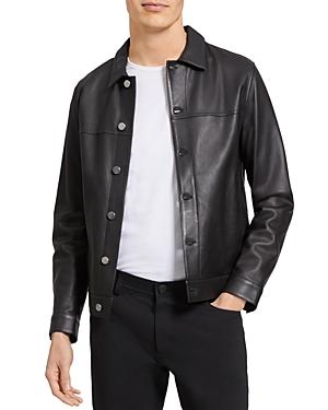 Theory Patterson Leather Trucker Jacket