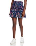 Aqua Floral Print Smocked Mini Skirt - 100% Exclusive