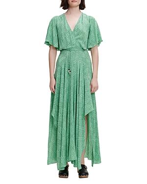 Maje Rimaro Tie Waist Maxi Dress