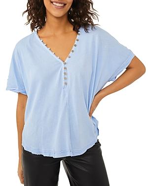 Free People Savannah Raw Edge V-neck Tee