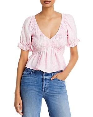Aqua Tess Smocked Crop Top - 100% Exclusive
