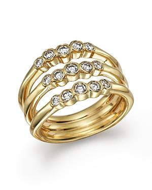Ippolita 18k Gold Glamazon Stardust Bezel Set Triple Starlet Ring With Diamonds