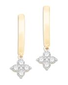 Bloomingdale's Diamond Clover Dangle Hoop Earrings In 14k Yellow Gold, 0.50 Ct. T.w. - 100% Exclusive
