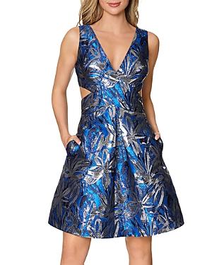 Laundry By Shelli Segal Metallic Jacquard Fit-and-flare Dress