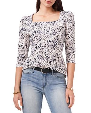 Vince Camuto Snake Print Square Neck Top