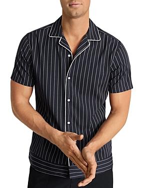 Reiss Atwell Pinstripe Relaxed Fit Short-sleeve Button Down Shirt