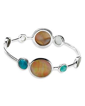 Ippolita Sterling Silver 925 Wonderland Multicolor Shell & Mother Of Pearl Doublet Bangle Bracelet