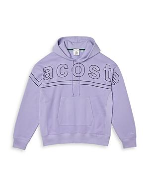 Lacoste L!ve Cotton Fleece Logo Print Loose Fit Hoodie