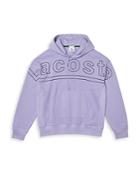 Lacoste L!ve Cotton Fleece Logo Print Loose Fit Hoodie