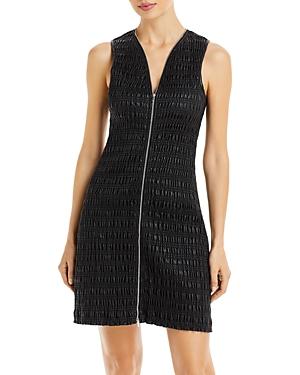 Proenza Schouler White Label Faux Leather Smocked Zip Dress