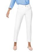 Nydj Marilyn Straight-leg Cuffed Ankle Jeans In Optic White
