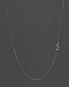 Kc Designs Diamond Side Initial S Necklace In 14k White Gold, .05 Ct. T.w.