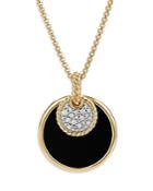 David Yurman 18k Yellow Gold Dy Elements Black Onyx, Mother-of-pearl & Diamond Convertible Pendant Necklace, 18