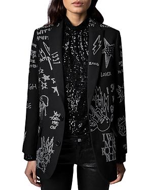 Zadig & Voltaire Rhinestone Embellished Blazer