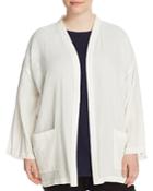 Eileen Fisher Plus Crinkled Open Front Jacket