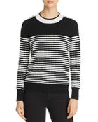 C By Bloomingdale's Button Detail Striped Cashmere Sweater - 100% Exclusive