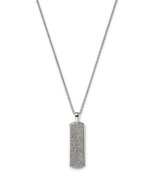Bloomingdale's Men's Diamond Pave Dog Tag Pendant Necklace In 14k White Gold, 1.0 Ct. T.w. - 100% Exclusive