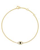 Moon & Meadow Blue Sapphire & Diamond Evil Eye Adjustable Bracelet In 14k Yellow Gold - 100% Exclusive