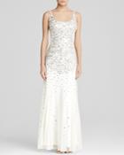Adrianna Papell Gown - Scoop Neck Beaded Mesh