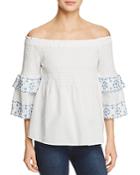Beachlunchlounge Smocked Off-the-shoulder Top