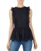 Ted Baker Omarri Lace-trimmed Peplum Top