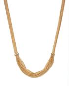 14k Yellow Gold Braided Mesh Necklace, 17