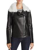 Theory Pomono B Wilmore Leather & Shearling Motorcycle Jacket