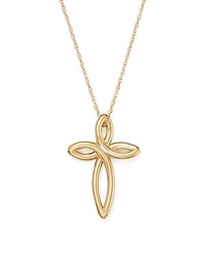 14k Yellow Gold Looped Cross Pendant Necklace, 18 - 100% Exclusive