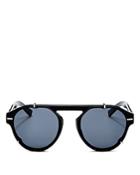 Dior Homme Men's Black Tie Flat Top Round Sunglasses, 62mm