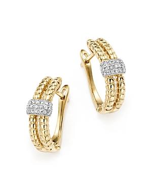 Kc Designs Diamond Double Row Hoop Earrings In 14k Yellow Gold, .18 Ct. T.w.