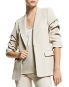 Michael Kors Collection Single Breasted Button Front Double Crepe Blazer