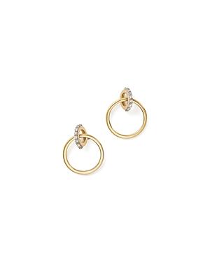 Mateo 14k Yellow Gold Diamond Hoop Drop Earrings