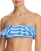 Milly Stripe Swim Ruffled Bandeau Bikini Top
