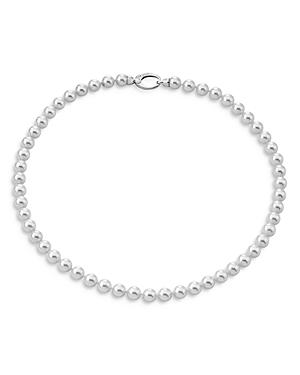 Majorica Simulated Pearl Short Strand Necklace In Rhodium Plate, 17.71