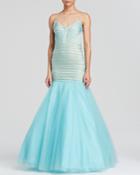 Terani Couture Gown - Sleeveless Tulle Mermaid Skirt