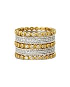 Freida Rothman Classic Stacking Rings In Gold-plated & Rhodium-plated Sterling Silver, Set Of 5