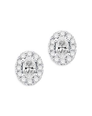 Bloomingdale's Diamond Oval Halo Stud Earrings In 14k White Gold, 0.60 Ct. T.w. - 100% Exclusive