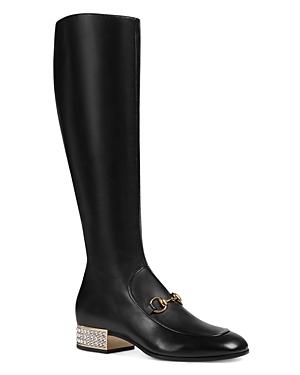 Gucci Women's Mister Leather & Crystal Heel Tall Boots