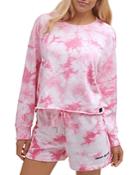 Dkny Tie Dyed French Terry Raw Edge Sweatshirt