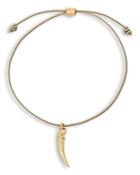 Allsaints Horn & Tan Leather Cord Friendship Slider Bracelet