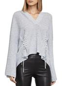 Bcbgmaxazria Caitlyn Lace-up Hooded Sweater