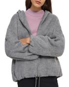 Theory Faux Fur Oversized Zip Hoodie