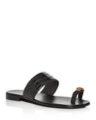 Giuseppe Zanotti Men's Croc-embossed Leather Slide Sandals